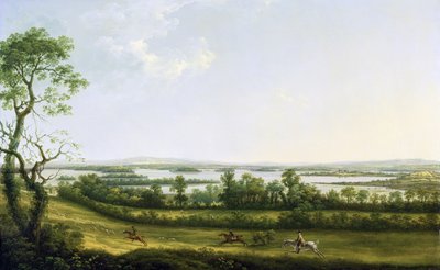 Lough Erne vanaf Knock Ninney, met Bellisle in de verte, County Fermanagh, Ierland door Thomas Roberts